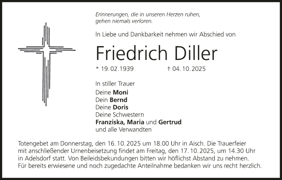 Anzeige von Friedrich Diller von MGO