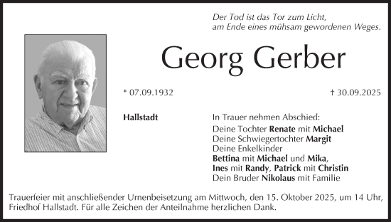 Anzeige von Georg Gerber von MGO
