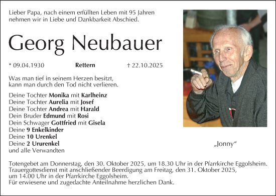 Anzeige von Georg Neubauer von MGO