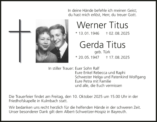 Anzeige von Gerda Titus von MGO
