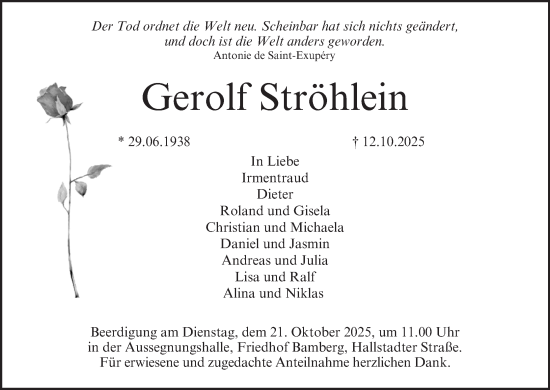 Anzeige von Gerolf Ströhlein von MGO