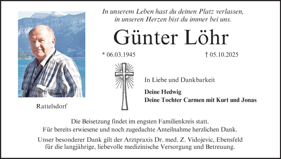 Anzeige von Günter Löhr von MGO