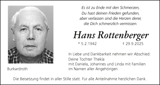 Anzeige von Hans Rottenberger von MGO