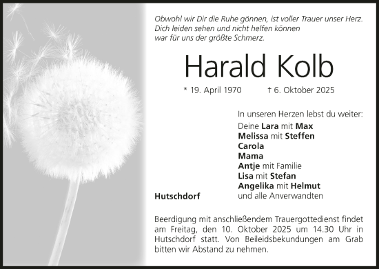 Anzeige von Harald Kolb von MGO