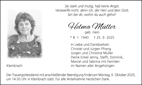 Anzeige von Helma Müller von MGO