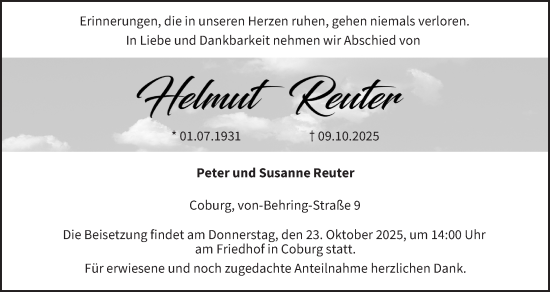 Anzeige von Helmut Reuter von MGO