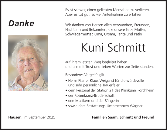 Anzeige von Kuni Schmitt von MGO