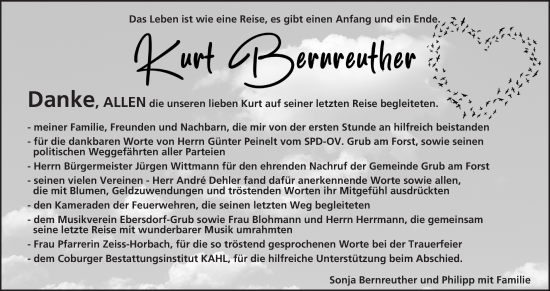 Anzeige von Kurt Bernreuther von MGO