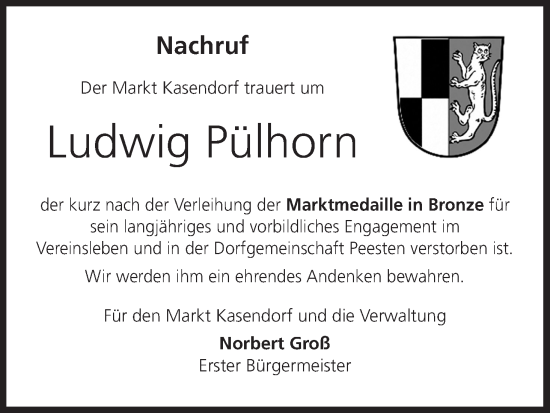 Anzeige von Ludwig Pülhorn von MGO