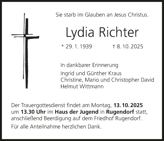 Anzeige von Lydia Richter von MGO