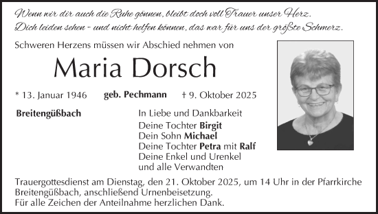 Anzeige von Maria Dorsch von MGO