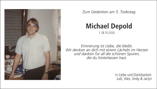 Anzeige von Michael Depold von MGO