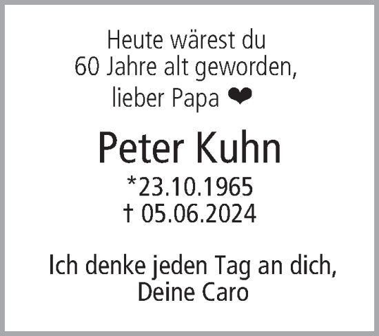 Anzeige von Peter Kuhn von MGO