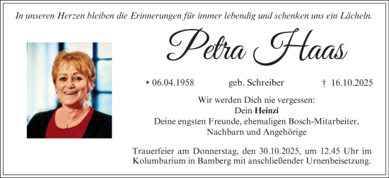 Anzeige von Petra Haas von MGO