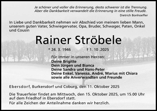 Anzeige von Rainer Ströbele von MGO