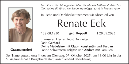 Anzeige von Renate Eck von MGO