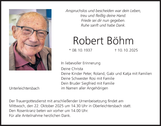 Anzeige von Robert Böhm von MGO