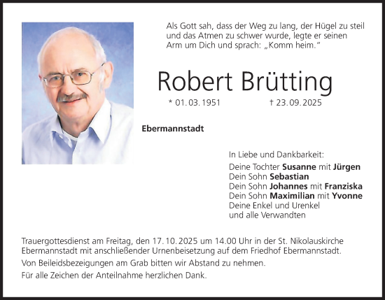 Anzeige von Robert Brütting von MGO
