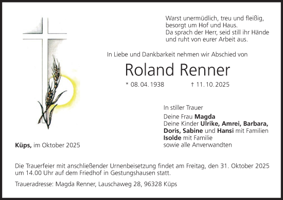 Anzeige von Roland Renner von MGO
