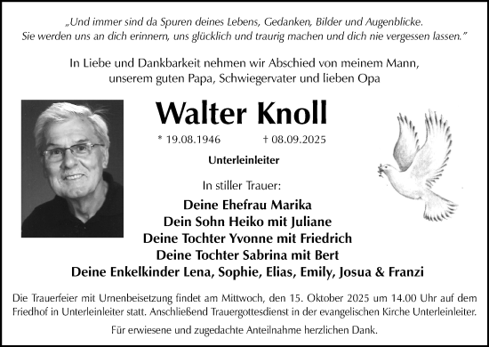 Anzeige von Walter Knoll von MGO