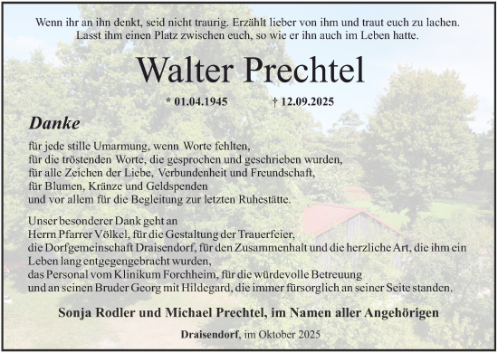 Anzeige von Walter Prechtel von MGO