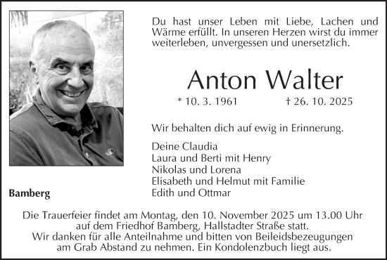 Anzeige von Anton Walter von MGO