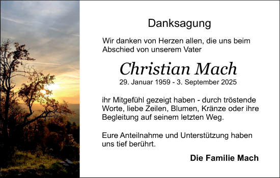 Anzeige von Christian Mach von MGO