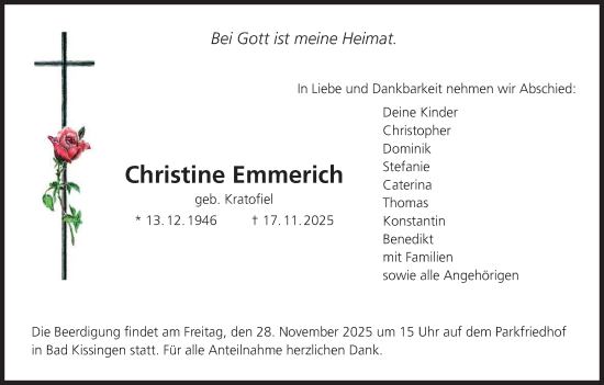 Anzeige von Christine Emmerich von MGO