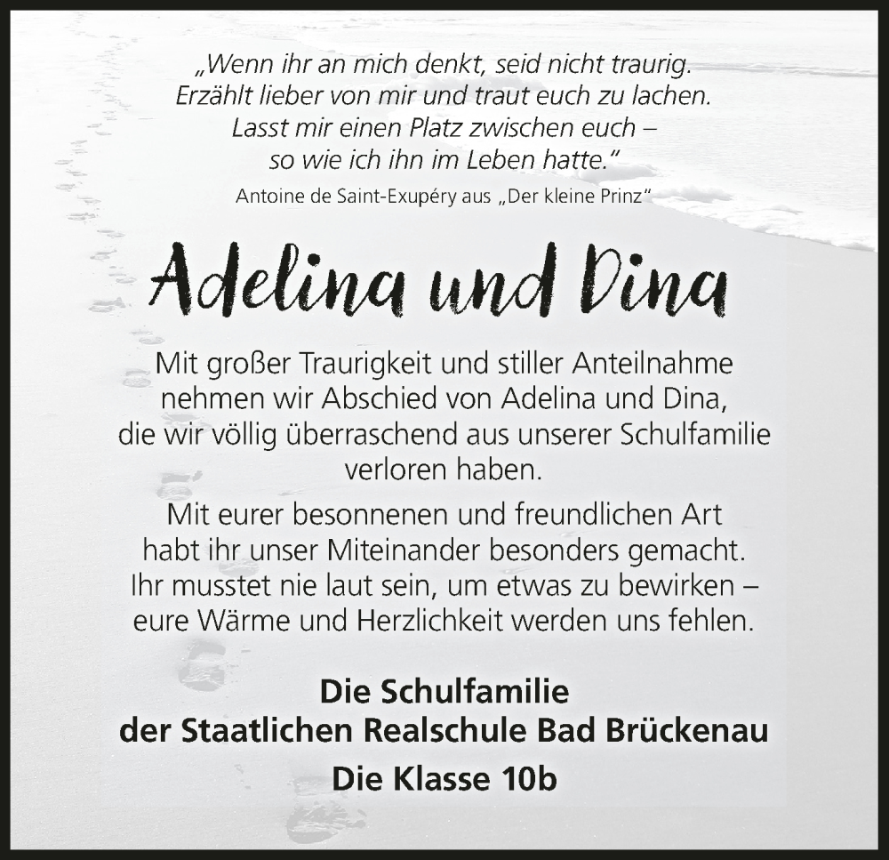  Traueranzeige für Dina  vom 15.11.2025 aus MGO