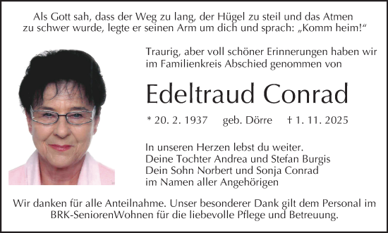 Anzeige von Edeltraud Conrad von MGO