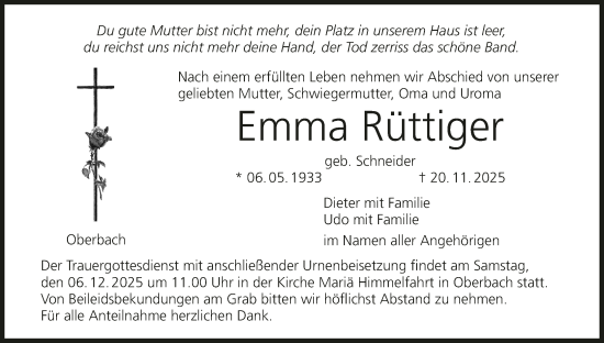 Anzeige von Emma Rüttiger von MGO
