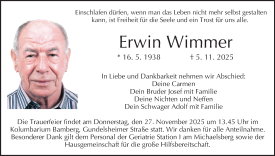 Anzeige von Erwin Wimmer von MGO