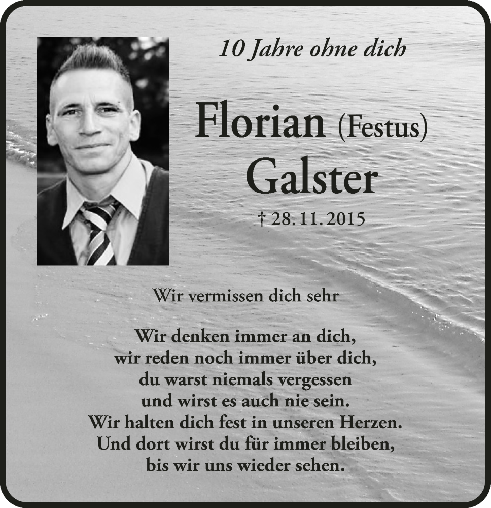  Traueranzeige für Florian Galster vom 28.11.2025 aus MGO