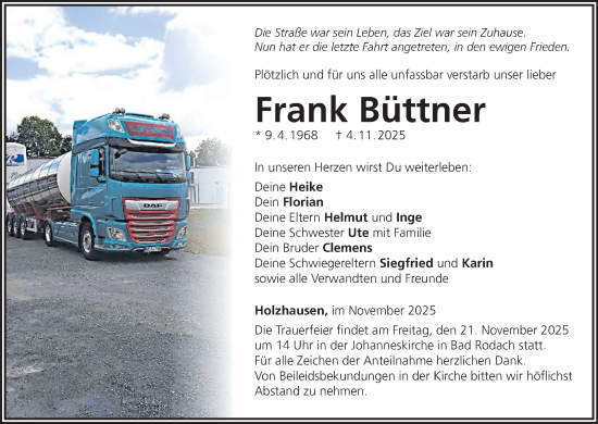 Anzeige von Frank Büttner von MGO