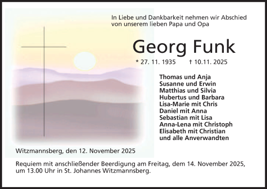 Anzeige von Georg Funk von MGO