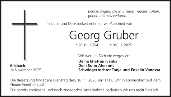 Anzeige von Georg Gruber von MGO