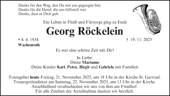 Anzeige von Georg Röckelein von MGO