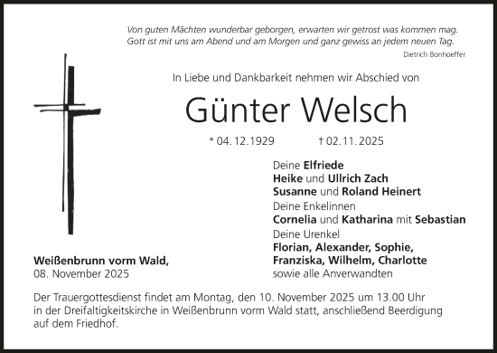 Anzeige von Günter Welsch von MGO