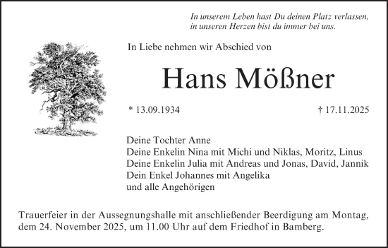 Anzeige von Hans Mößner von MGO