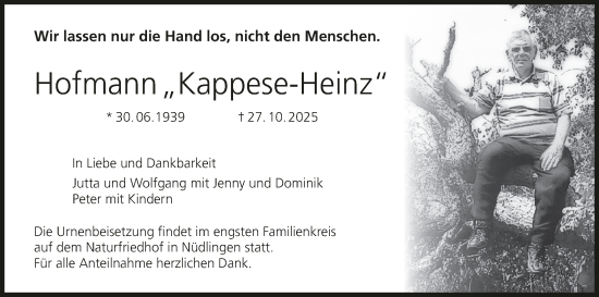 Anzeige von Heinz Hofmann von MGO