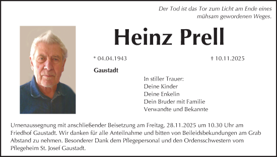 Anzeige von Heinz Prell von MGO