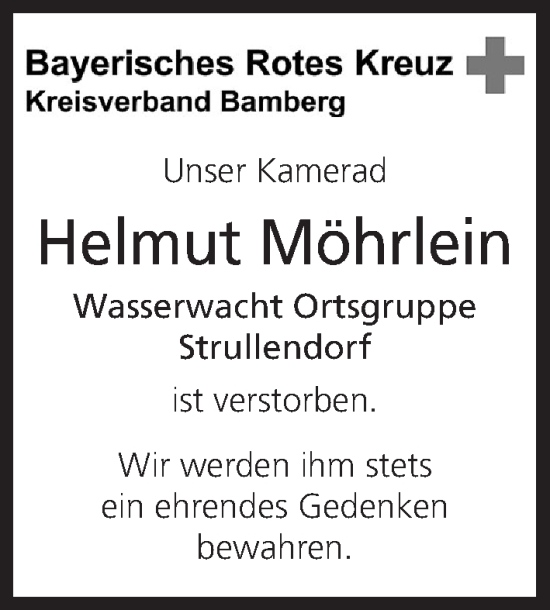 Anzeige von Helmut Möhrlein von MGO