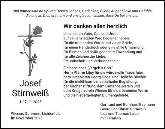 Anzeige von Josef Stirnweiß von MGO
