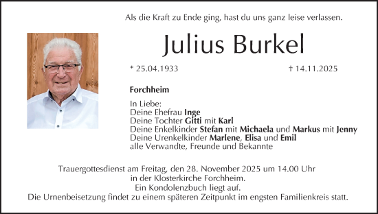 Anzeige von Julius Burkel von MGO