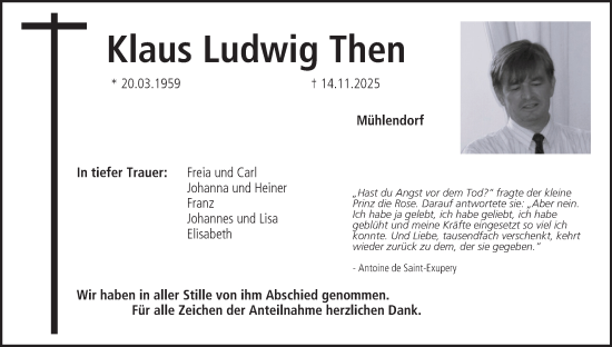 Anzeige von Klaus Ludwig Then von MGO