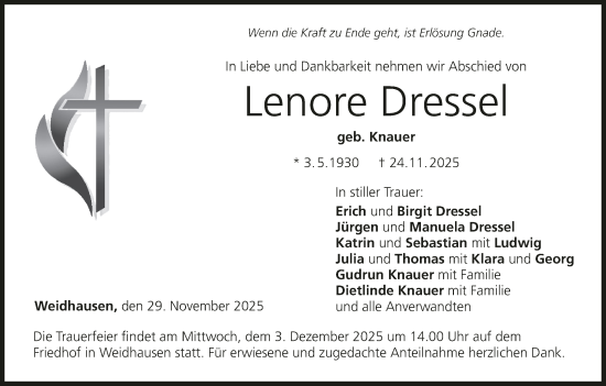 Anzeige von Lenore Dressel von MGO