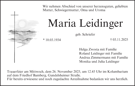 Anzeige von Maria Leidinger von MGO