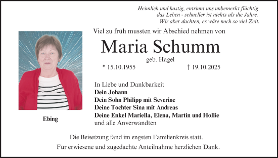 Anzeige von Maria Schumm von MGO
