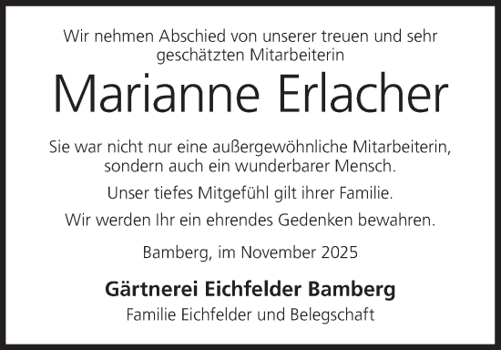Anzeige von Marianne Erlacher von MGO