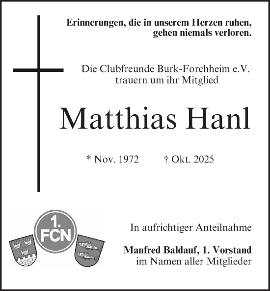Anzeige von Matthias Hanl von MGO